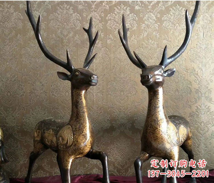 泰州铜雕室内装饰动物鹿雕塑