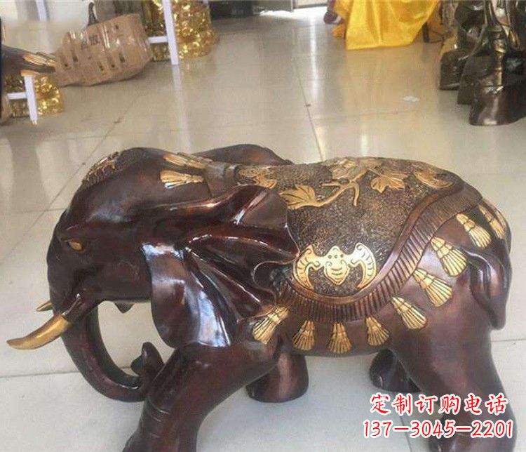泰州铜雕室内装饰小象雕塑摆件