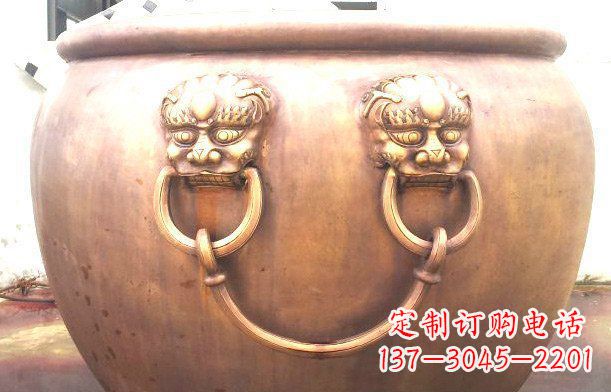 泰州铜雕水缸寺庙景观雕塑_1