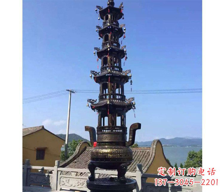 泰州铜雕寺庙大型多层香炉
