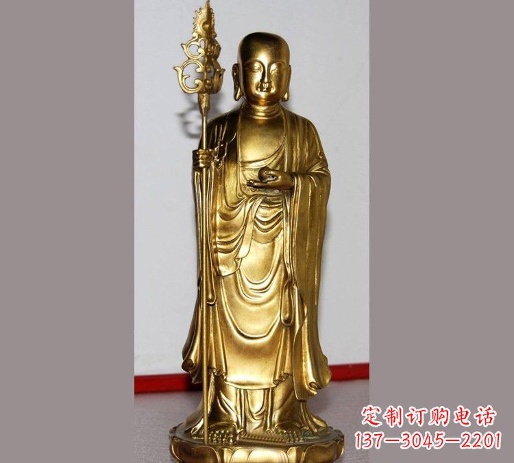 泰州铜雕寺庙佛堂地藏菩萨