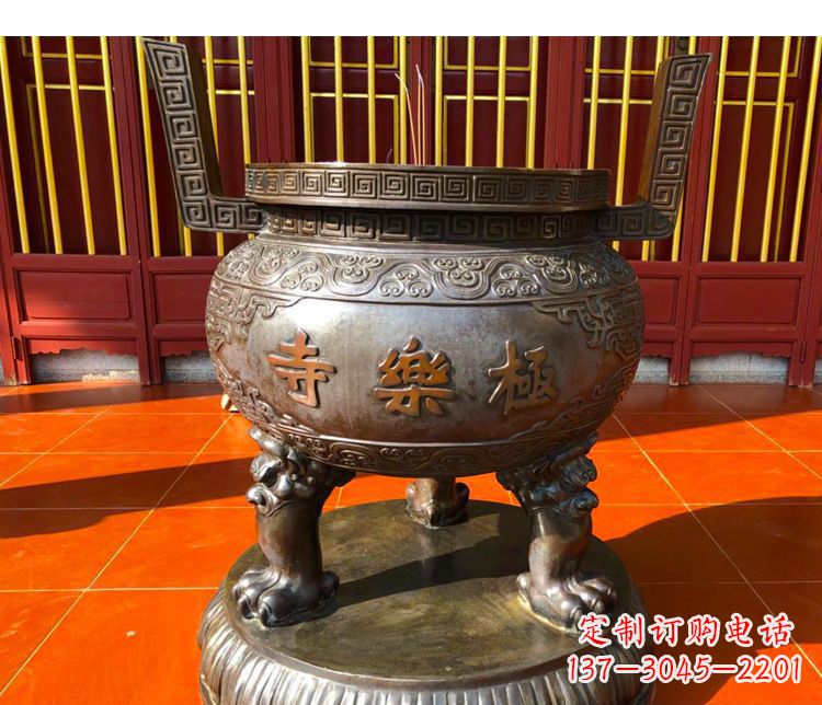 泰州铜雕寺庙景观香炉