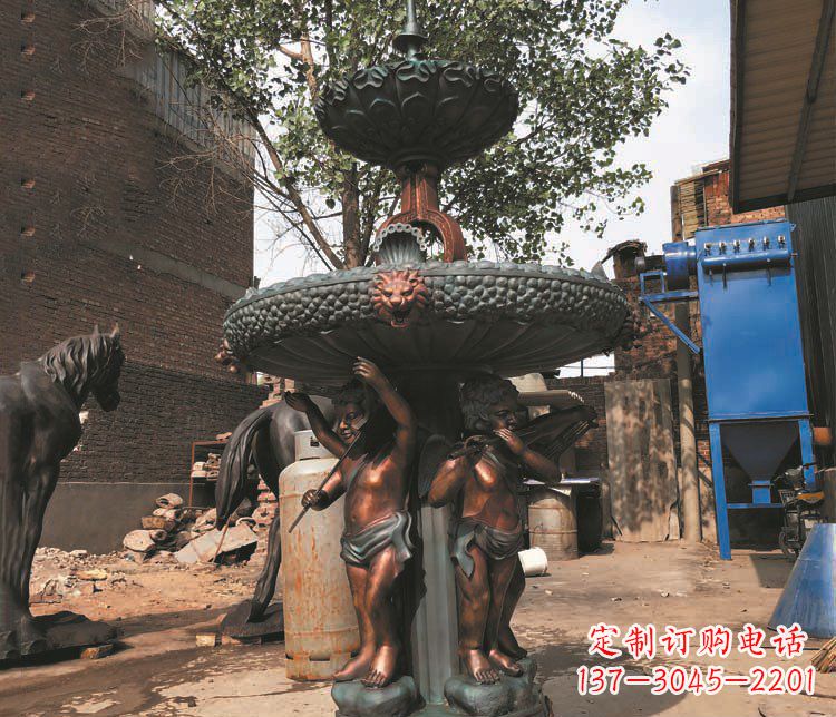 泰州铜雕西方人物喷泉景观雕塑