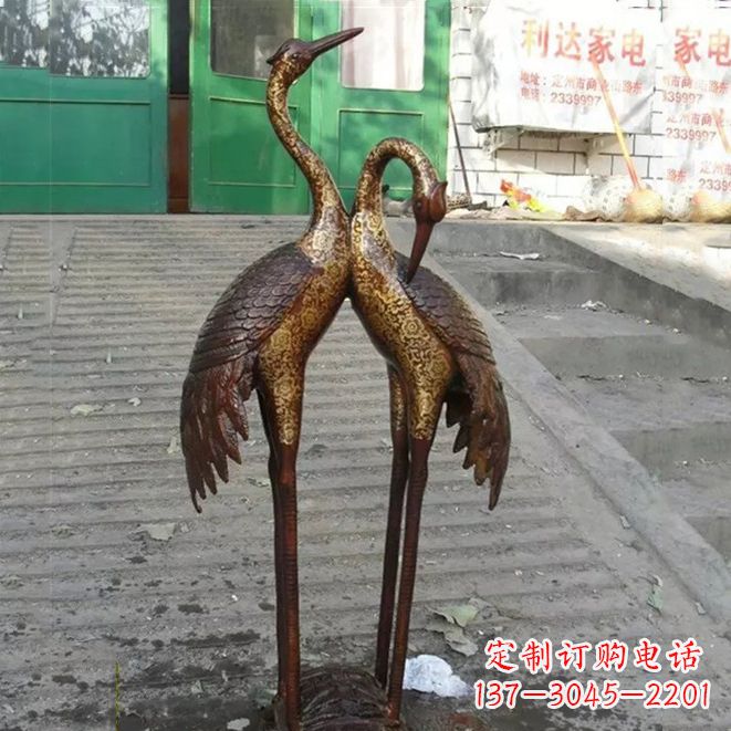 泰州铜雕仙鹤夫妻