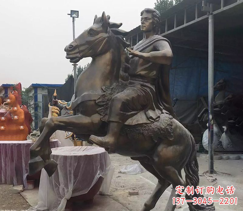 泰州铜雕现代骑马人物公园景观
