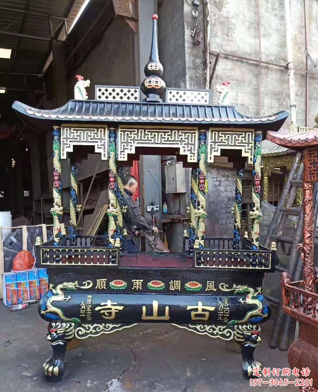 泰州铜雕香炉寺庙景观雕塑