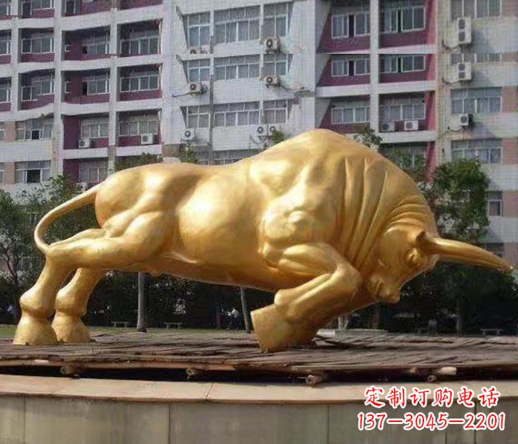 泰州铜雕小区动物牛摆件 (3)
