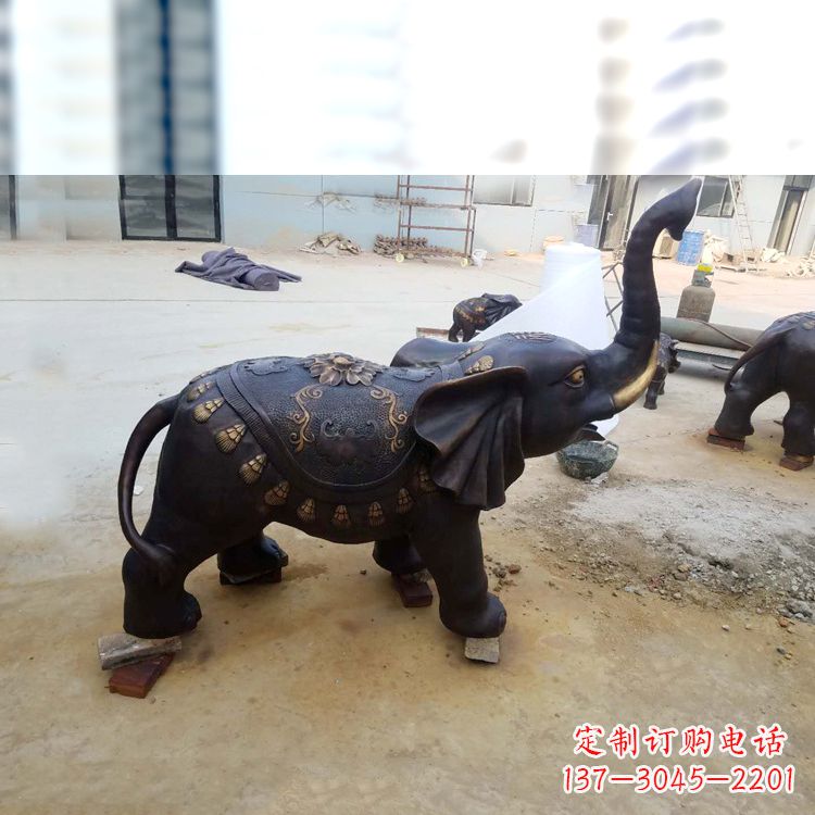泰州铜雕小象雕塑摆件