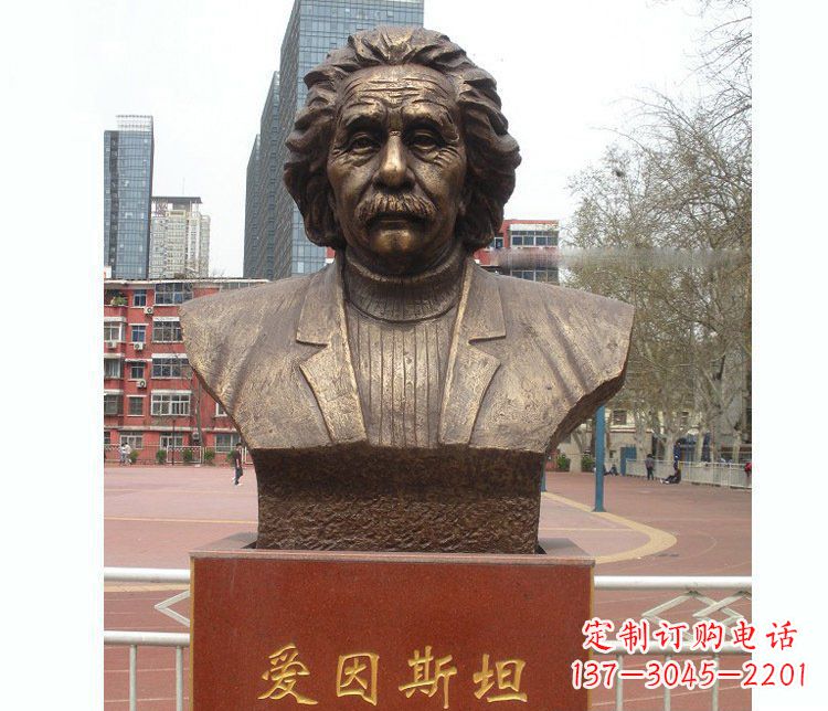 泰州铜雕校园爱因斯坦胸像雕塑摆件