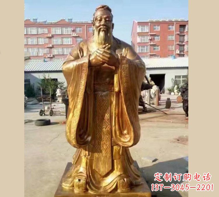 泰州铜雕校园孔子
