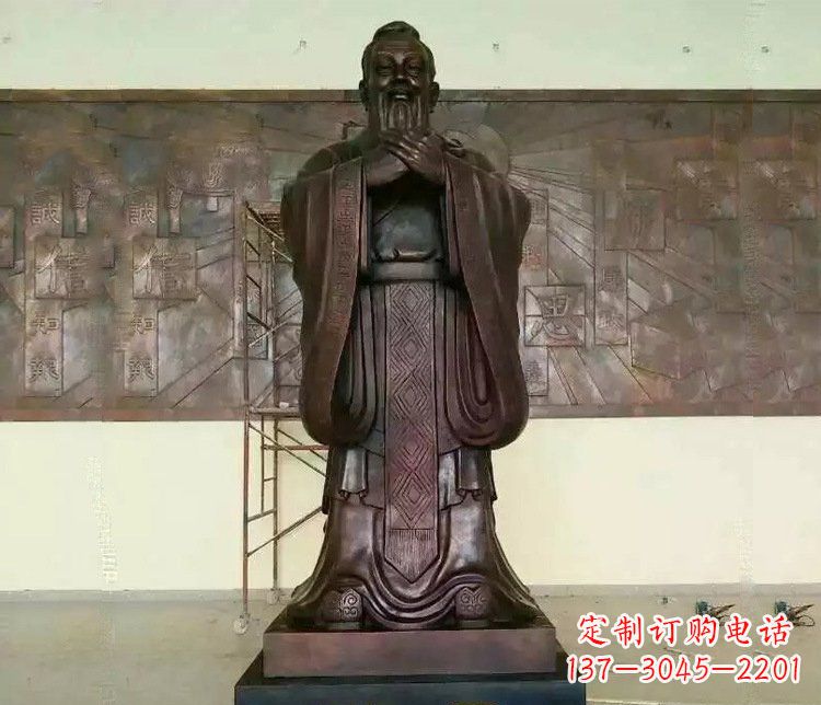 泰州铜雕校园孔子文化雕塑摆件 (2)
