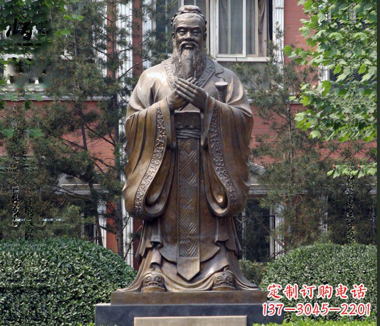 泰州铜雕学校孔子圣人雕塑摆件 (2)