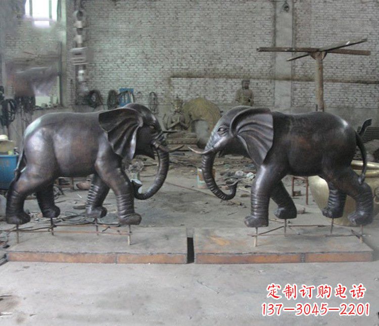 泰州铜雕园林动物大象雕塑 (2)