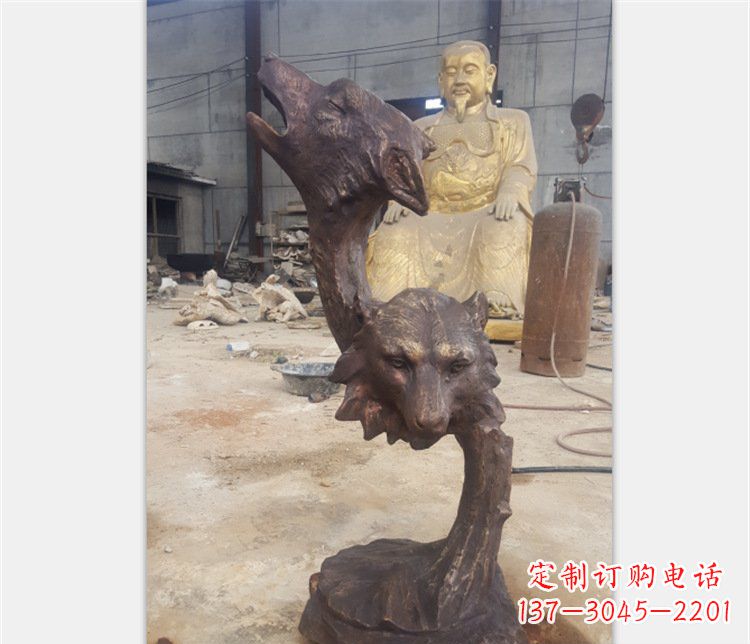 泰州铜雕园林金钱豹动物雕塑