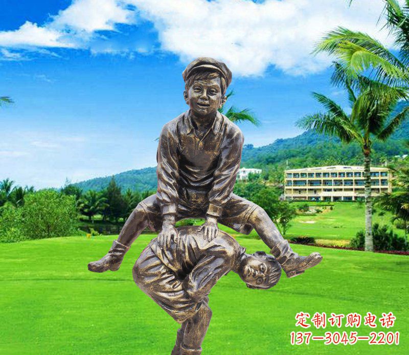泰州铜雕园林玩游戏儿童雕塑