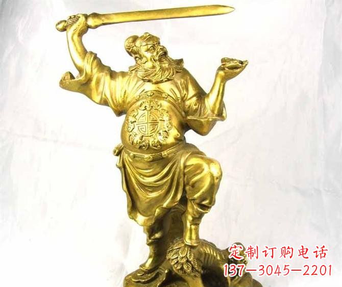 泰州铜雕赵公明古代人物雕塑
