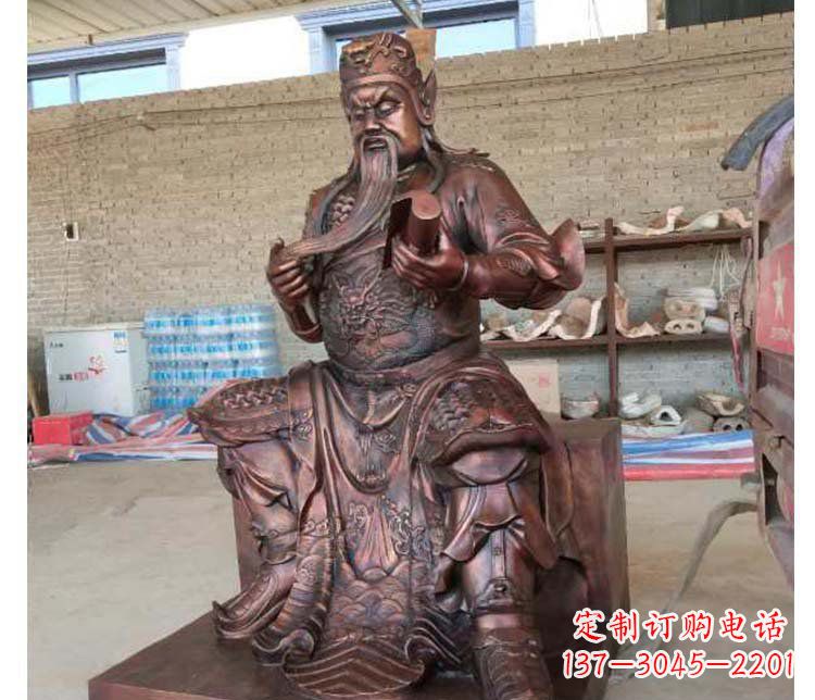 泰州铜雕镇宅关公寺庙神像雕塑摆件 (3)