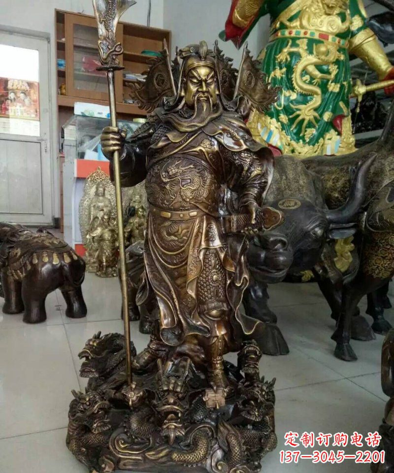 泰州铜雕镇宅关公寺庙神像雕塑摆件