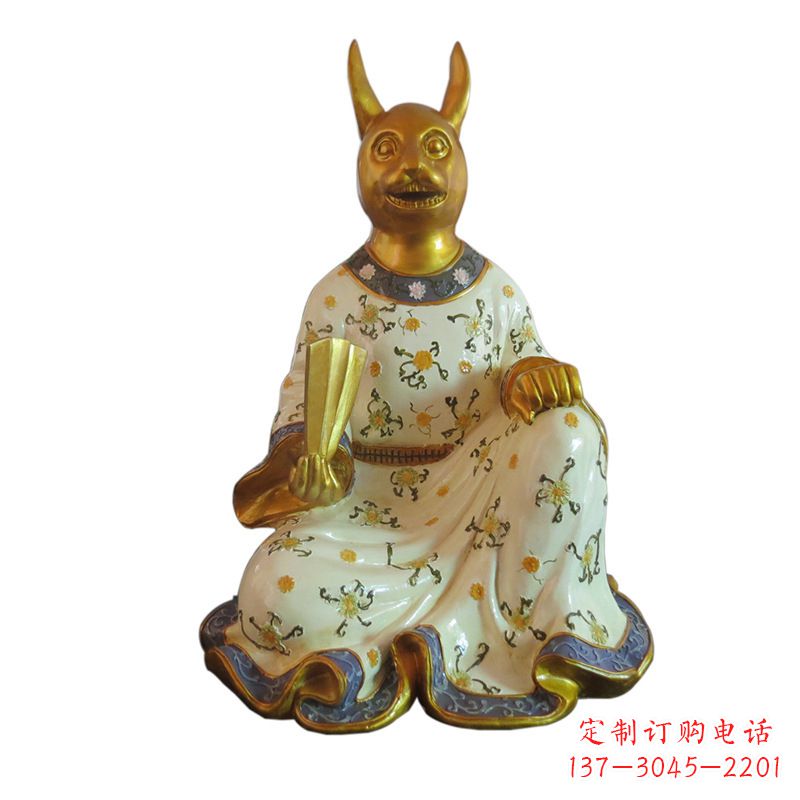 泰州兔-玻璃钢彩绘生肖雕塑