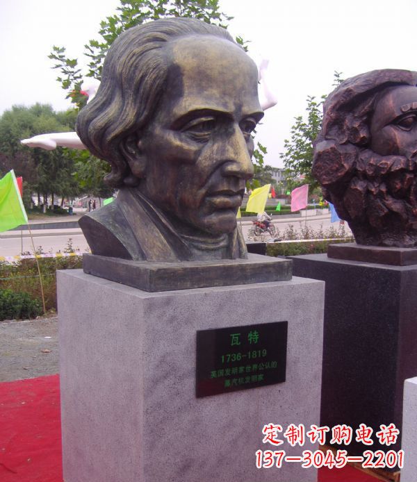 泰州瓦特胸像名人铜雕 (2)