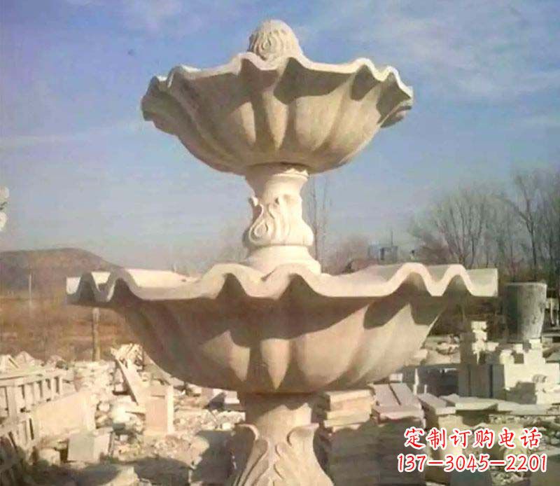 泰州晚霞红大型喷泉石雕