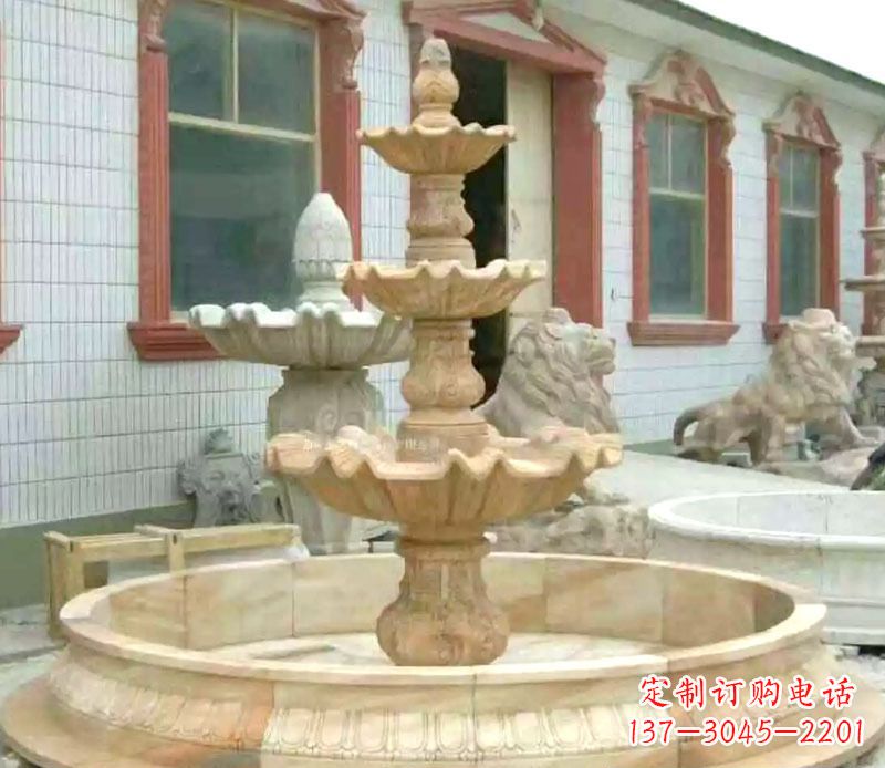 泰州晚霞红大型喷泉石雕 (3)