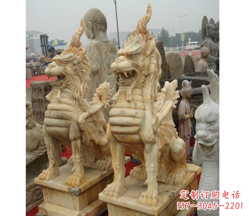 泰州晚霞红独角兽雕塑