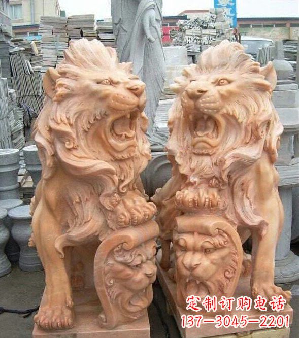 泰州晚霞红盾牌欧式狮子