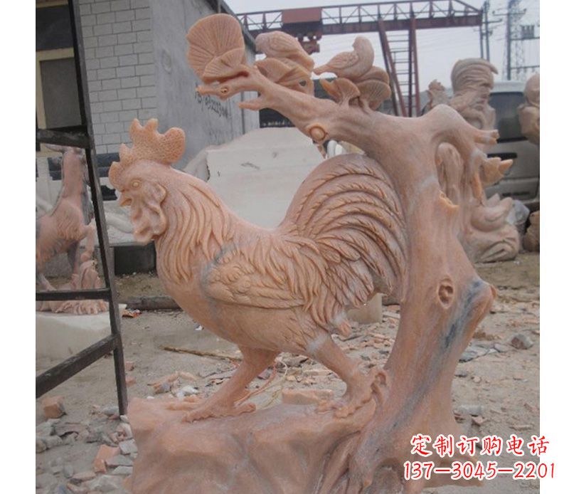 泰州晚霞红公鸡雕塑