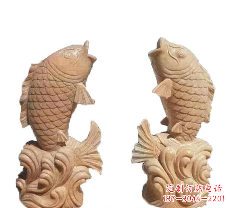 泰州晚霞红公园喷水鲤鱼石雕