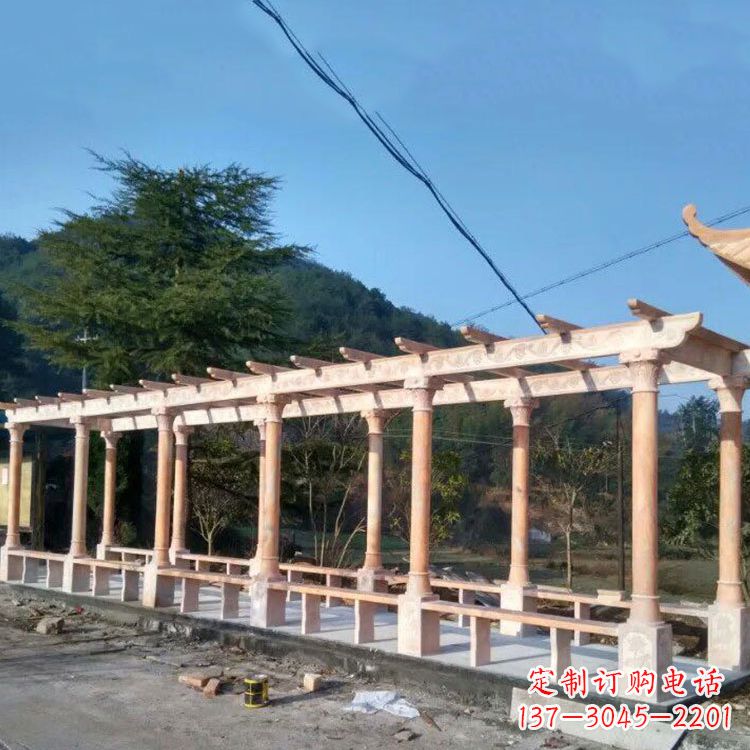 泰州晚霞红花架长廊