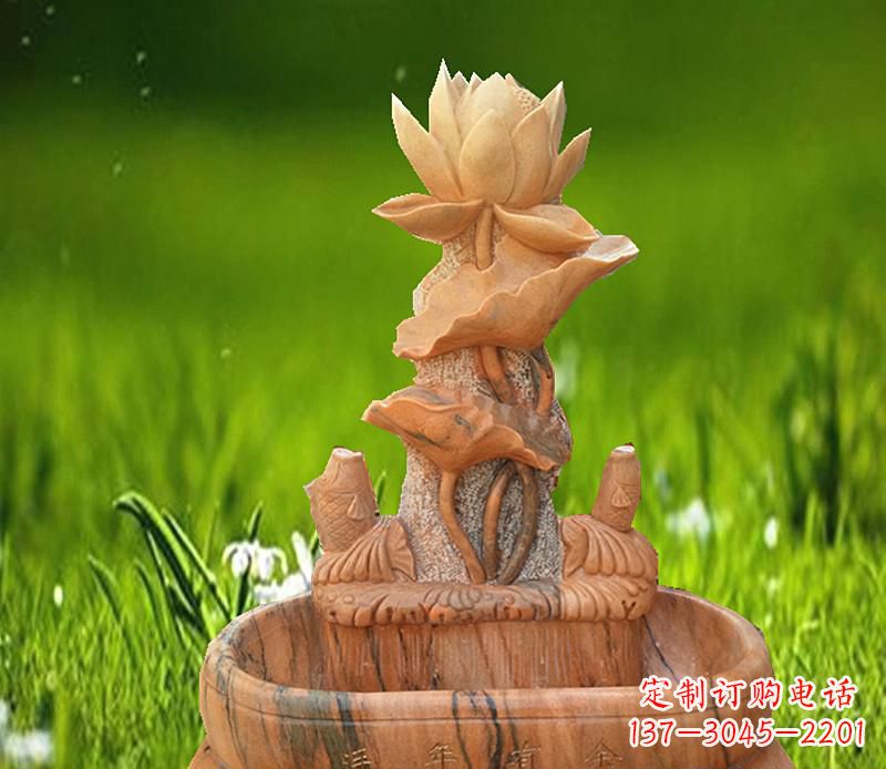 泰州晚霞红景观荷花水池