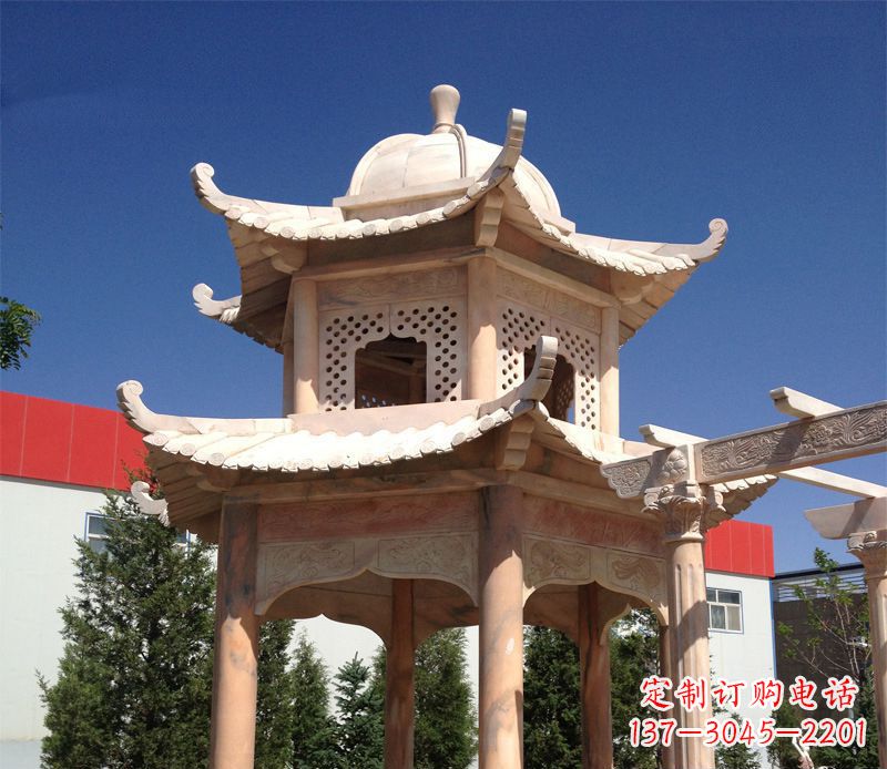 泰州晚霞红景观凉亭雕塑