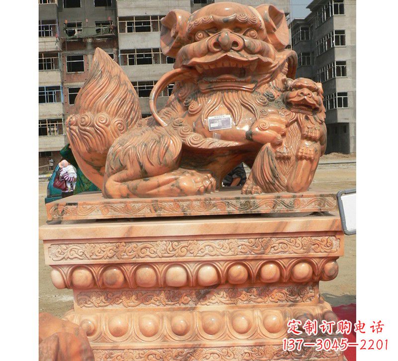 泰州晚霞红南方石狮子
