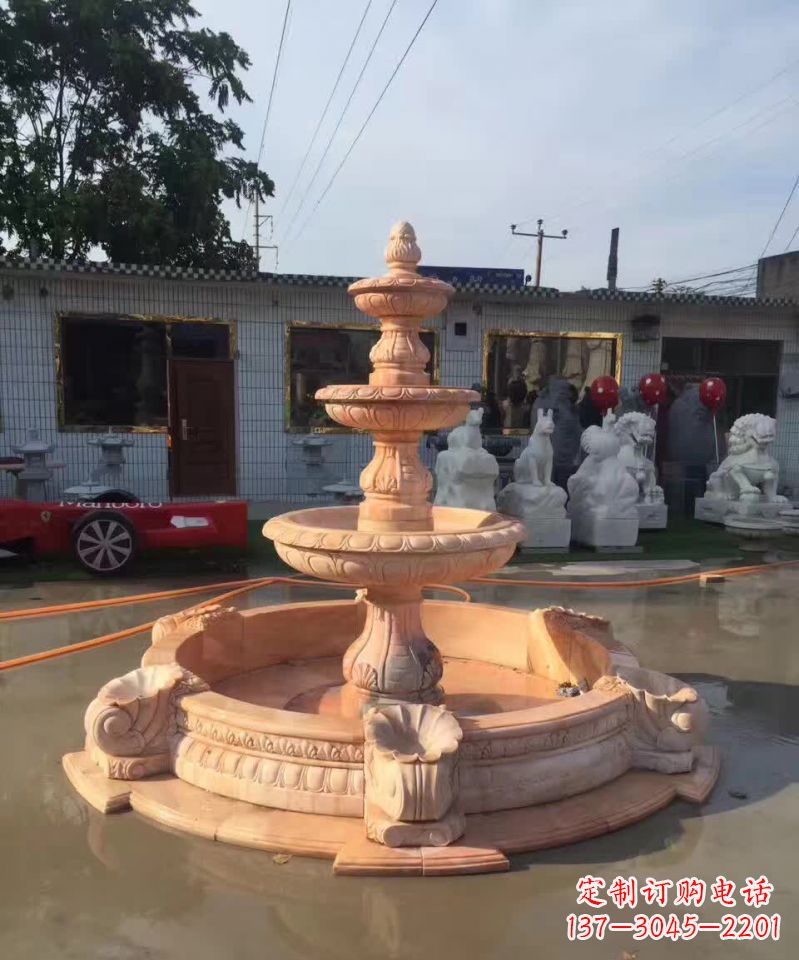 泰州晚霞红欧式流水喷泉