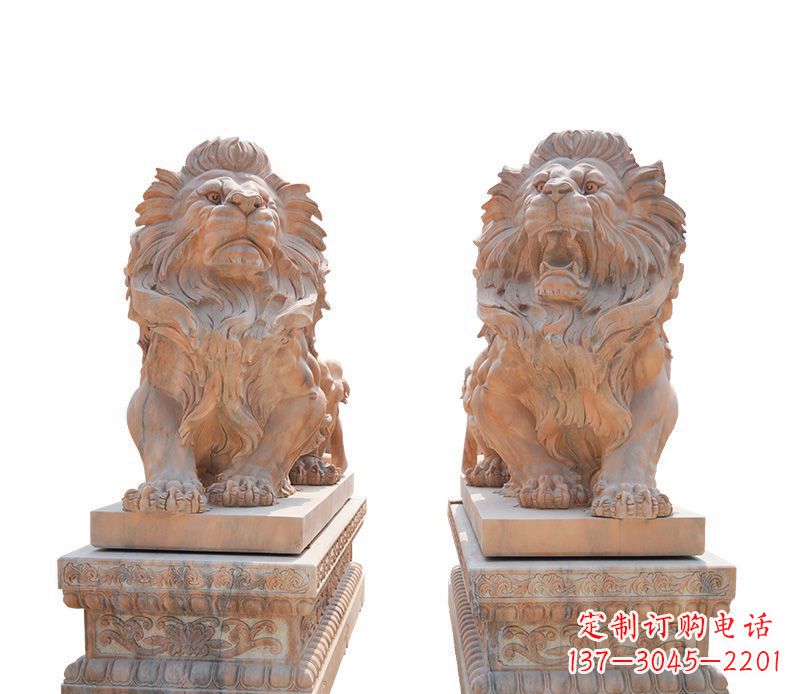 泰州晚霞红欧式狮子雕塑