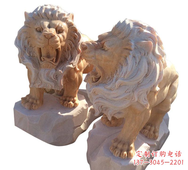 泰州晚霞红欧式西洋狮子雕塑