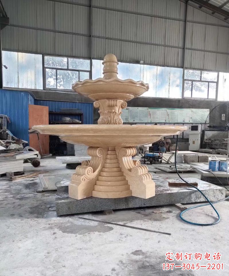 泰州晚霞红喷泉石雕广场景观雕塑