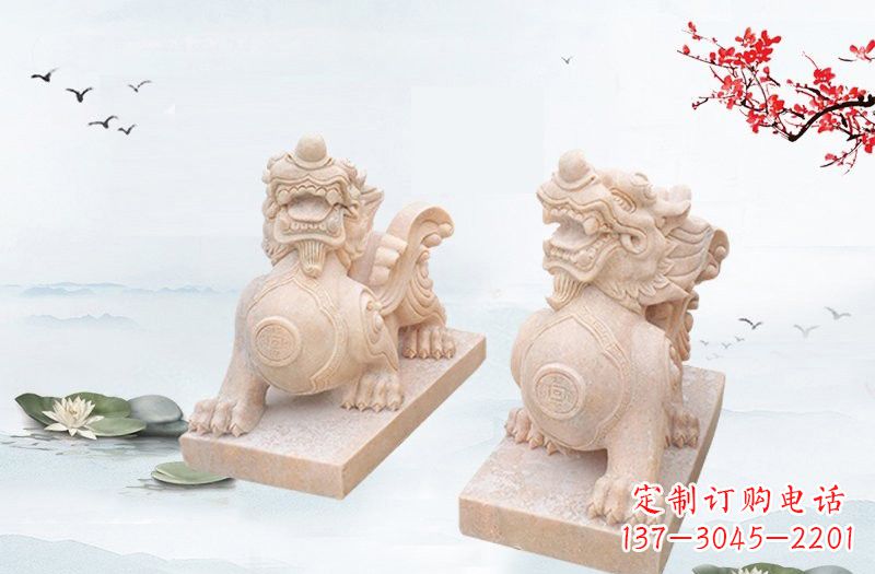 泰州晚霞红貔貅雕塑 (2)