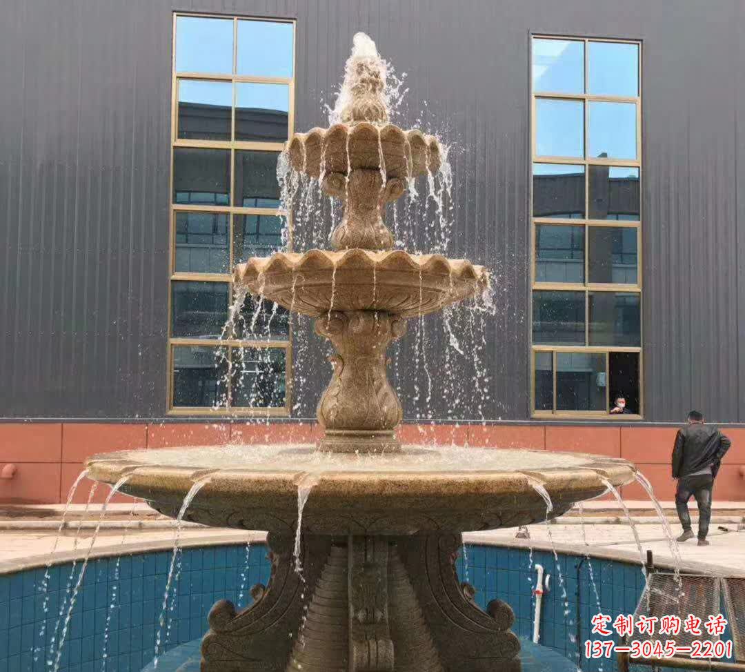 泰州晚霞红三层音乐喷泉