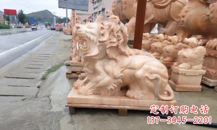 泰州晚霞红狮子雕塑