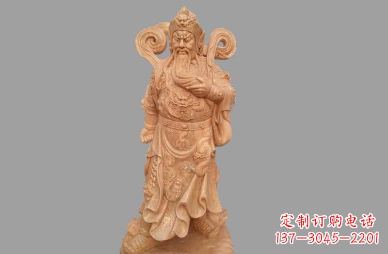 泰州晚霞红武财神关公雕像