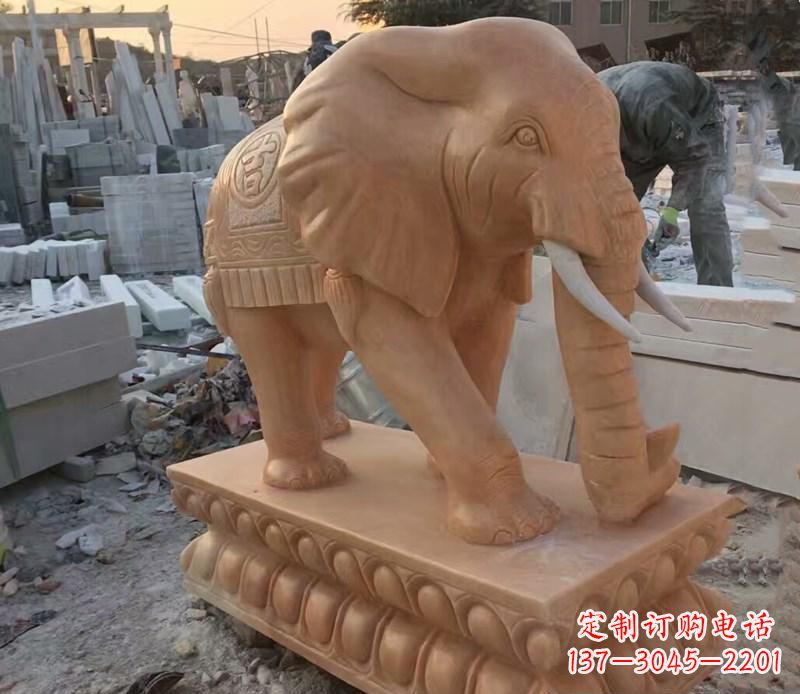 泰州晚霞红元宝招财大象