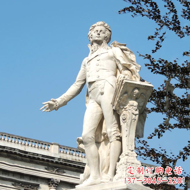 泰州维也纳古典乐派代表人物之莫扎特汉白玉石雕像