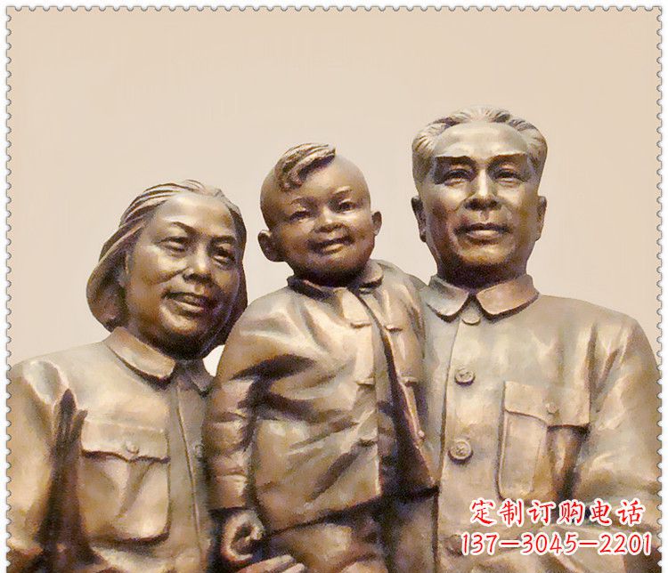 泰州伟人周恩来一家铜雕