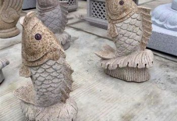 泰州花岗岩石雕-鲤鱼雕塑
