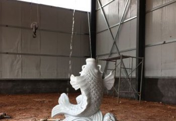 泰州汉白玉石鲤鱼雕塑，让你的梦想成真！