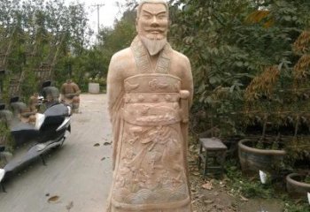 泰州中领雕塑：以秦始皇晚霞红石雕像闻名