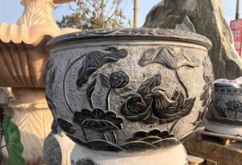 泰州荷花浮雕鱼缸雕塑，让空间更加生机勃勃