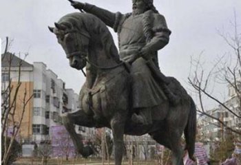 泰州精致雕刻成吉思汗青铜骑马